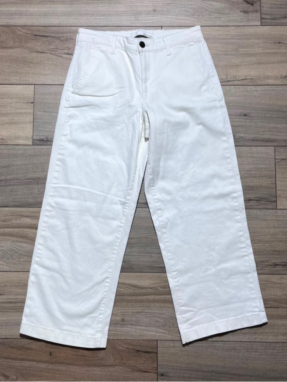 Ella Moss Womens Wide Leg Crop Jeans Size 4 Light Cream